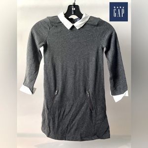 Baby GAP Children’s Gray Sweater Dress with White Collar Size 5y